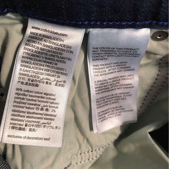 Calvin Klein Designer Mens 34x32 (Actual Wait size 36) Dark wash Blue Jeans - Picture 6 of 6